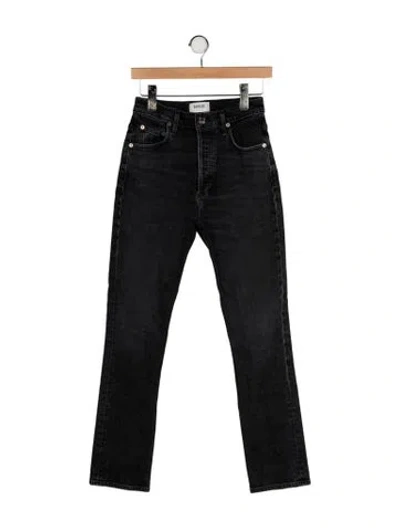 Pre-owned Agolde High-rise Straight Leg Jeans In Black