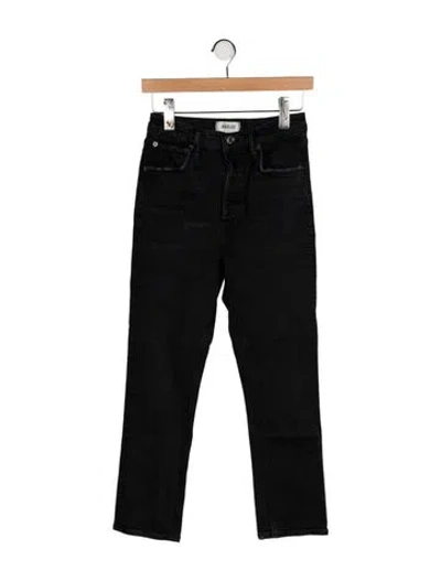 Pre-owned Agolde High-rise Straight Leg Jeans In Black