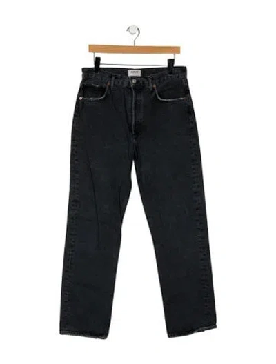 Pre-owned Agolde High-rise Straight Leg Jeans In Black