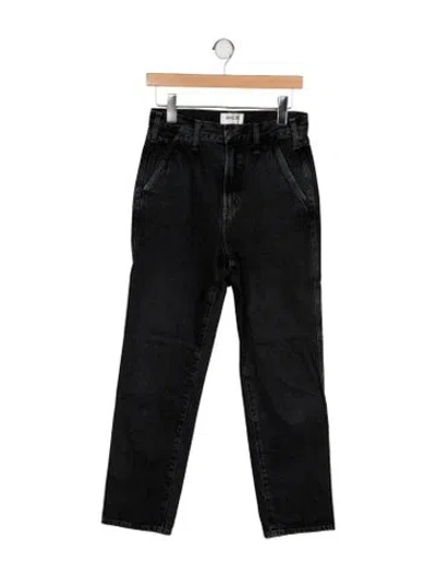 Pre-owned Agolde High-rise Straight Leg Jeans In Black
