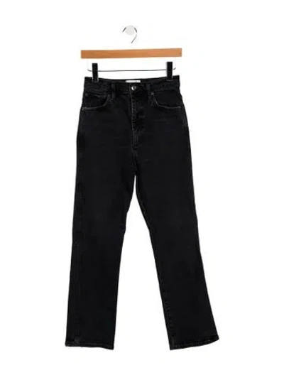 Pre-owned Agolde High-rise Straight Leg Jeans In Black