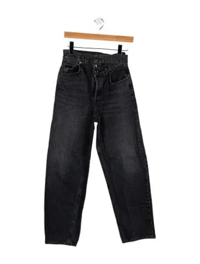 Pre-owned Agolde High-rise Straight Leg Jeans In Black