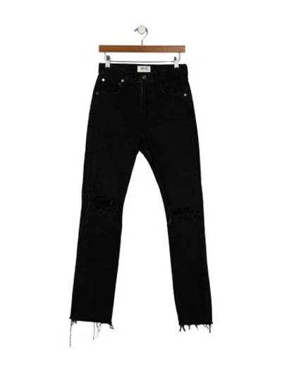 Pre-owned Agolde High-rise Straight Leg Jeans In Black