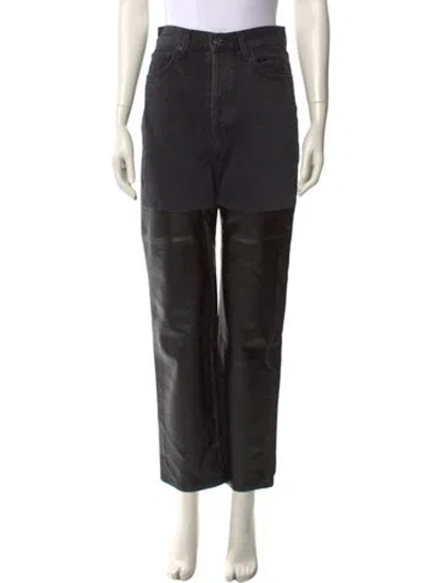 Pre-owned Agolde High-rise Straight Leg Jeans In Black