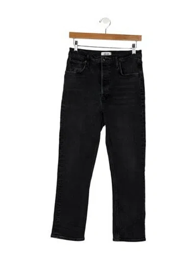 Pre-owned Agolde High-rise Straight Leg Jeans In Black