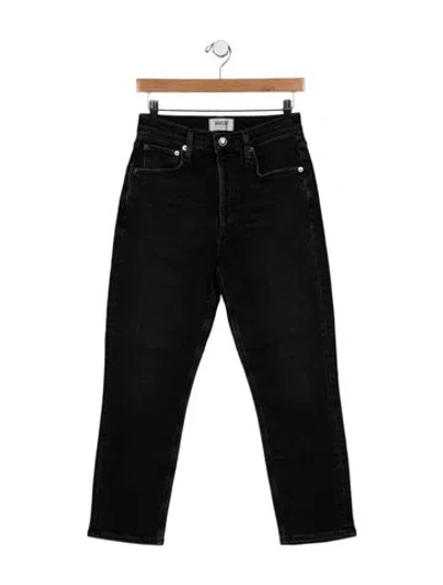 Pre-owned Agolde High-rise Straight Leg Jeans In Black