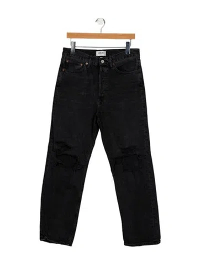 Pre-owned Agolde High-rise Straight Leg Jeans In Black
