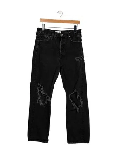 Pre-owned Agolde High-rise Straight Leg Jeans In Black