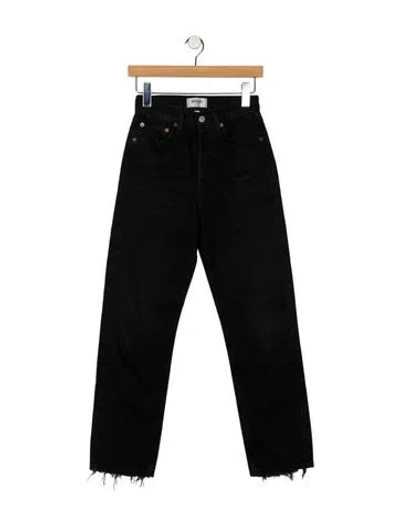 Pre-owned Agolde High-rise Straight Leg Jeans In Black
