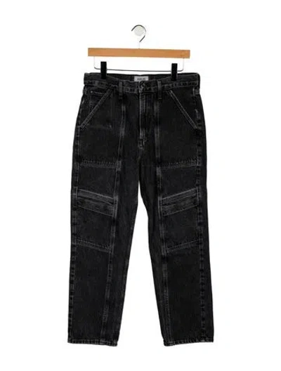 Pre-owned Agolde High-rise Straight Leg Jeans In Black