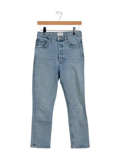 Pre-owned Agolde High-rise Straight Leg Jeans In Black