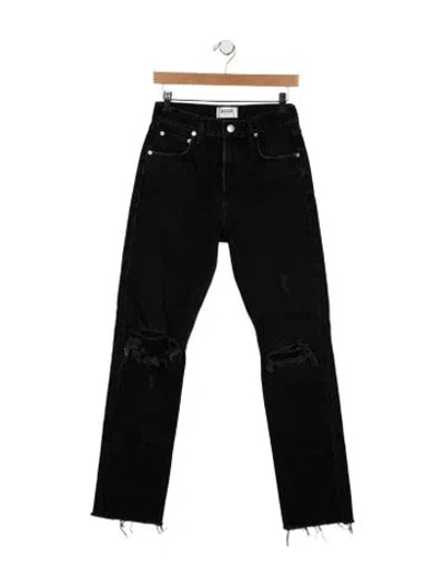 Pre-owned Agolde High-rise Straight Leg Jeans In Black