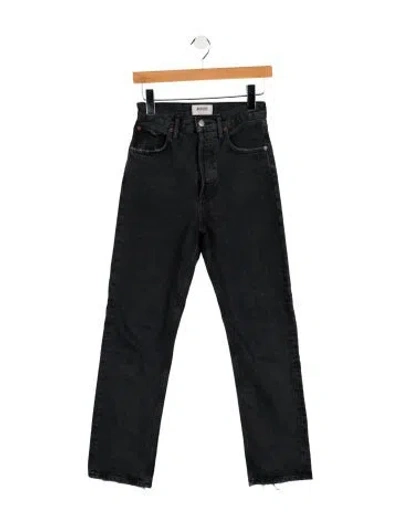 Pre-owned Agolde High-rise Straight Leg Jeans In Black