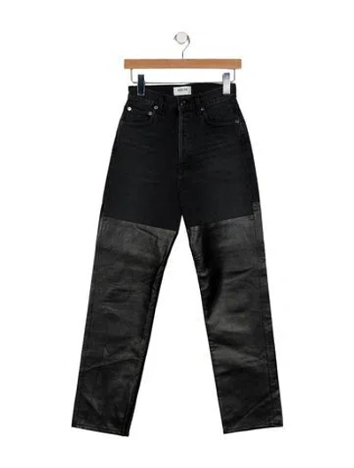 Pre-owned Agolde High-rise Straight Leg Jeans In Black