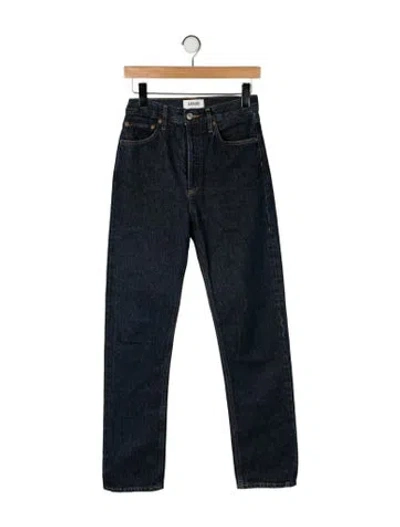 Pre-owned Agolde High-rise Straight Leg Jeans In Black