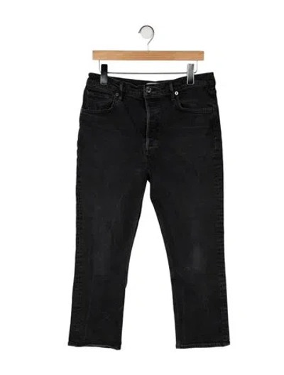 Pre-owned Agolde High-rise Straight Leg Jeans In Black