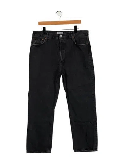 Pre-owned Agolde High-rise Straight Leg Jeans In Black