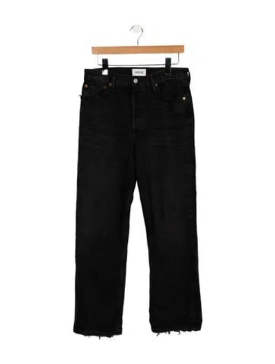 Pre-owned Agolde High-rise Straight Leg Jeans In Black