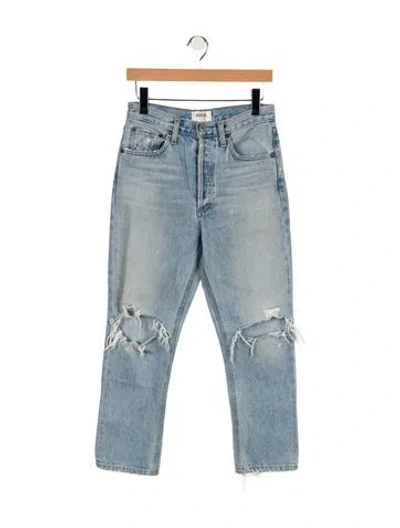 Pre-owned Agolde High-rise Straight Leg Jeans In Black