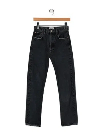 Pre-owned Agolde High-rise Straight Leg Jeans In Black