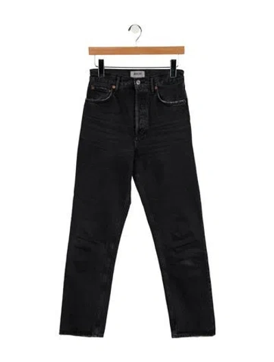 Pre-owned Agolde High-rise Straight Leg Jeans In Black
