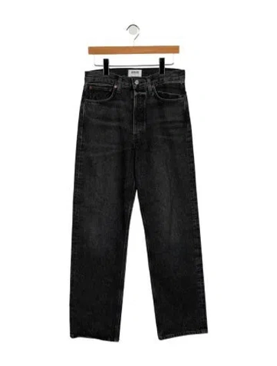 Pre-owned Agolde High-rise Straight Leg Jeans In Black