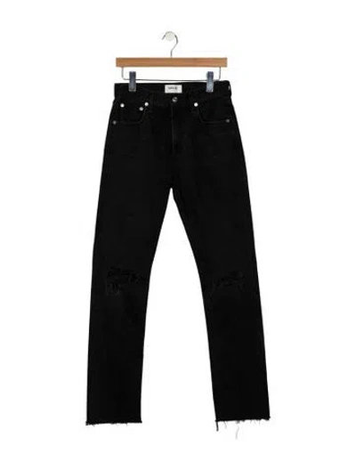 Pre-owned Agolde High-rise Straight Leg Jeans In Black