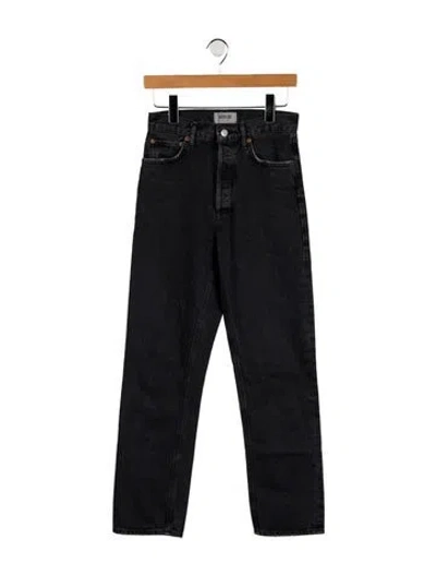 Pre-owned Agolde High-rise Straight Leg Jeans In Black