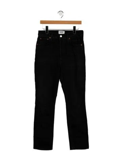 Pre-owned Agolde High-rise Straight Leg Jeans In Black