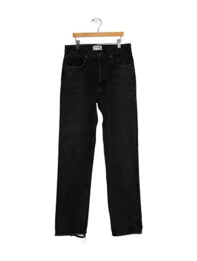 Pre-owned Agolde High-rise Straight Leg Jeans In Black