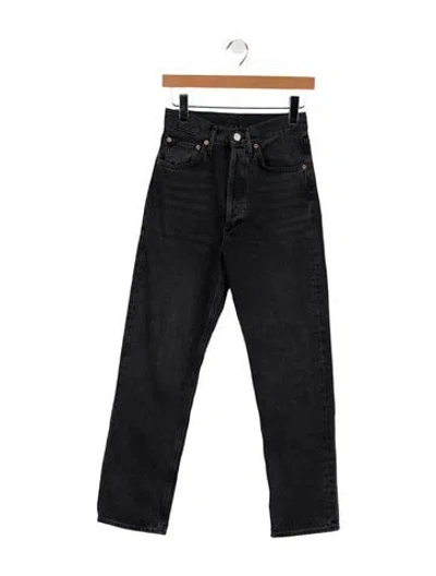 Pre-owned Agolde High-rise Straight Leg Jeans In Black