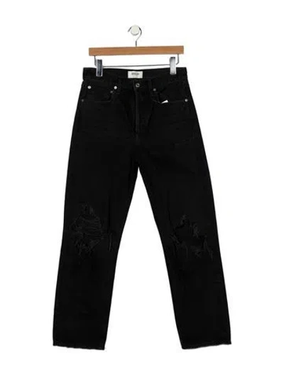 Pre-owned Agolde High-rise Straight Leg Jeans In Black