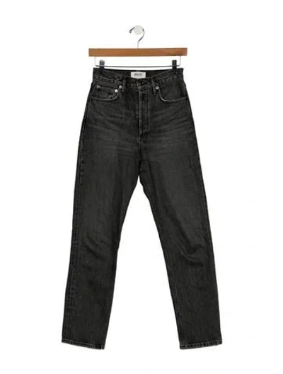 Pre-owned Agolde High-rise Straight Leg Jeans In Black