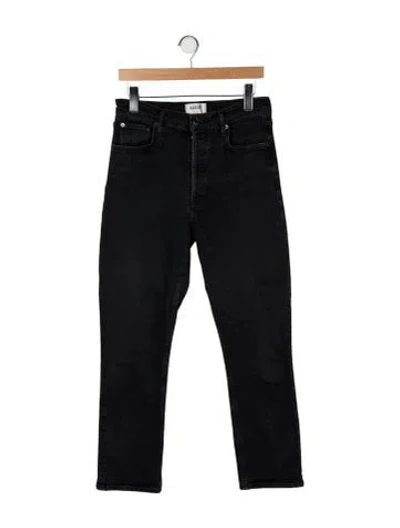 Pre-owned Agolde High-rise Straight Leg Jeans In Black