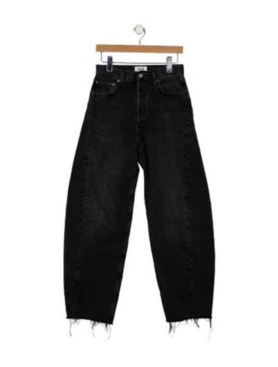 Pre-owned Agolde High-rise Straight Leg Jeans In Black