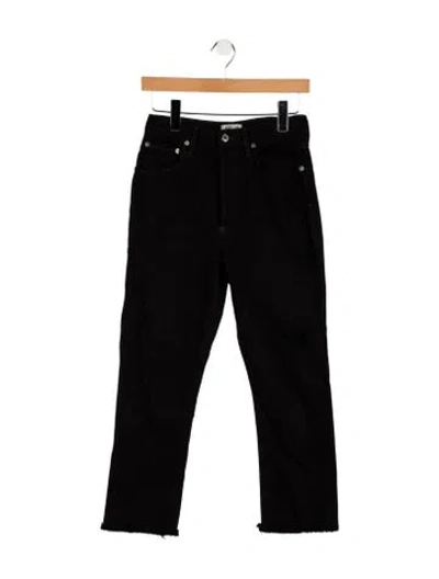 Pre-owned Agolde High-rise Straight Leg Jeans In Black