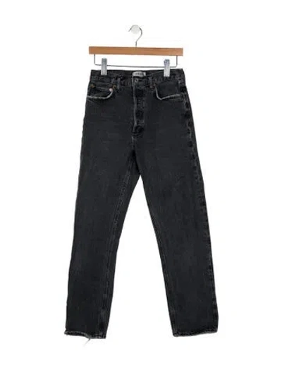 Pre-owned Agolde High-rise Straight Leg Jeans In Black
