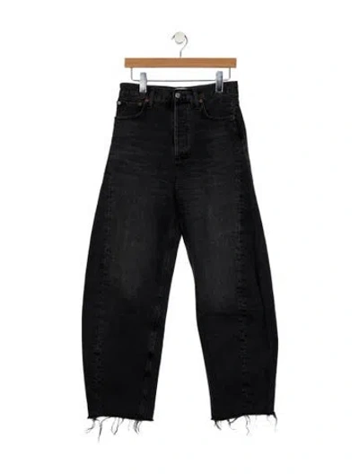 Pre-owned Agolde High-rise Straight Leg Jeans In Black