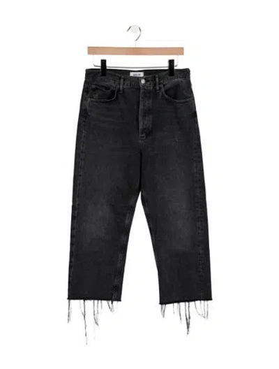 Pre-owned Agolde High-rise Straight Leg Jeans In Black