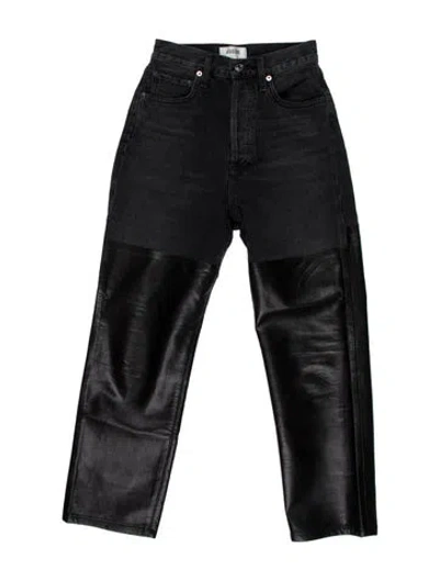 Pre-owned Agolde High-rise Straight Leg Jeans In Black