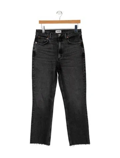 Pre-owned Agolde High-rise Straight Leg Jeans In Black