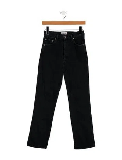 Pre-owned Agolde High-rise Straight Leg Jeans In Black