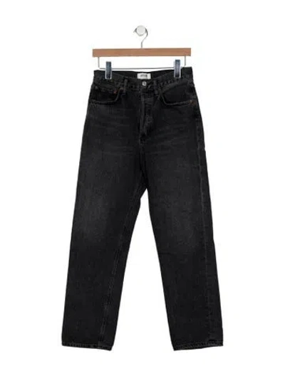 Pre-owned Agolde High-rise Straight Leg Jeans In Black