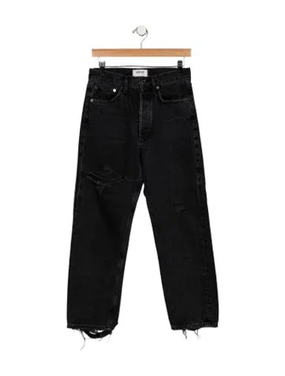 Pre-owned Agolde High-rise Straight Leg Jeans In Black