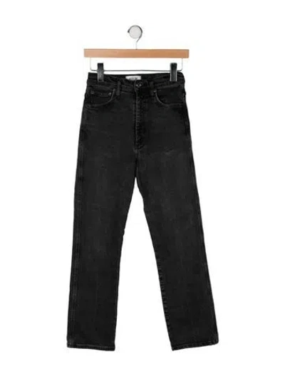 Pre-owned Agolde High-rise Straight Leg Jeans In Black