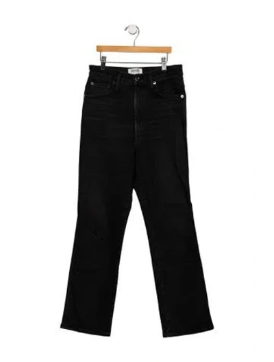 Pre-owned Agolde High-rise Straight Leg Jeans In Black