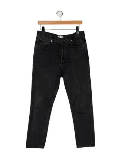 Pre-owned Agolde High-rise Straight Leg Jeans In Black