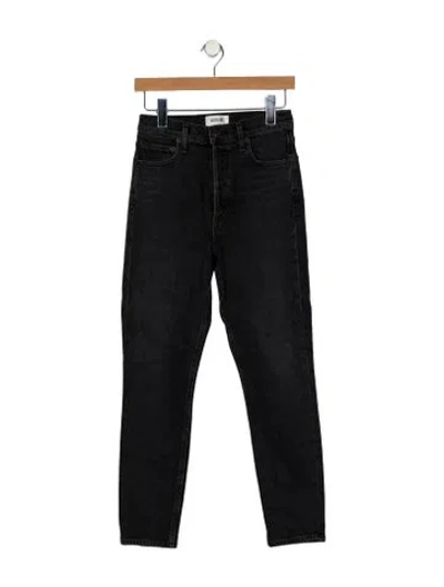 Pre-owned Agolde High-rise Straight Leg Jeans In Black