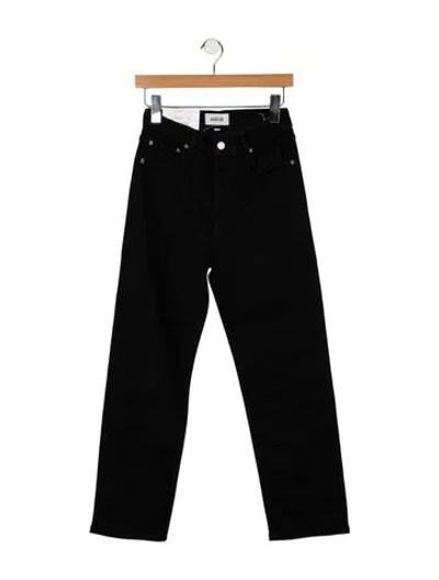 Pre-owned Agolde High-rise Straight Leg Jeans In Black