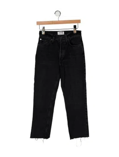 Pre-owned Agolde High-rise Straight Leg Jeans In Black